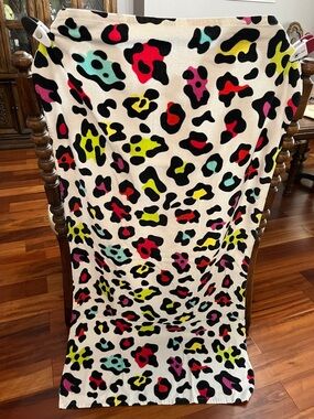 Colorful Neon Leopard Print Beach Towel.